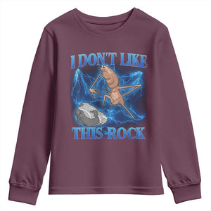 Marcus The Worm Meme Youth Sweatshirt I Don't Like This Rock Bootleg TS10 Maroon Print Your Wear