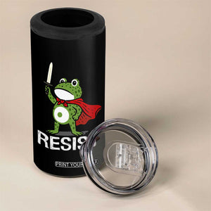 Resist Frog With Sword 4 in 1 Can Cooler Tumbler No Kings Portland Protest TS10 Print Your Wear