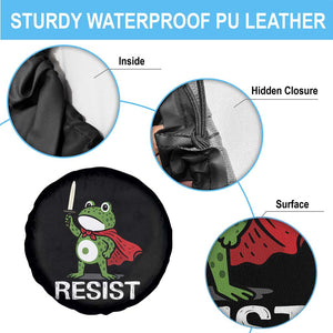 Resist Frog With Sword Spare Tire Cover No Kings Portland Protest TS10 Print Your Wear