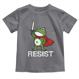Resist Frog With Sword Toddler T Shirt No Kings Portland Protest TS10 Charcoal Print Your Wear