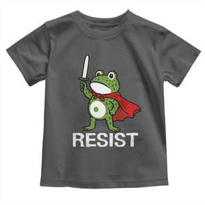 Resist Frog With Sword Toddler T Shirt No Kings Portland Protest TS10 Dark Heather Print Your Wear