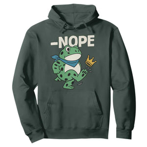 No Kings in America Portland Frog Hoodie Funny Political Meme TS10 Dark Forest Green Print Your Wear