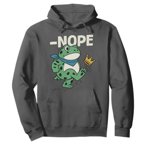 No Kings in America Portland Frog Hoodie Funny Political Meme TS10 Dark Heather Print Your Wear