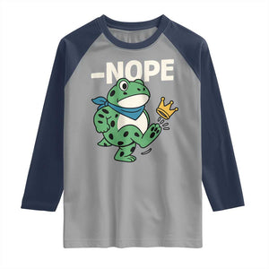 No Kings in America Portland Frog Raglan Shirt Funny Political Meme TS10 Sport Gray Navy Print Your Wear