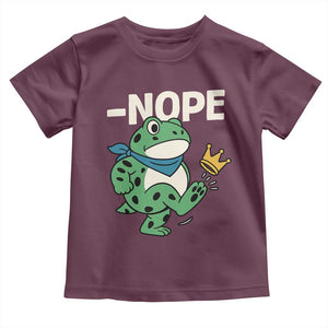 No Kings in America Portland Frog Toddler T Shirt Funny Political Meme TS10 Maroon Print Your Wear