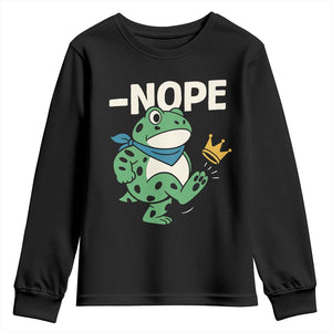 No Kings in America Portland Frog Youth Sweatshirt Funny Political Meme TS10 Black Print Your Wear