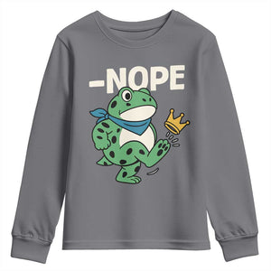 No Kings in America Portland Frog Youth Sweatshirt Funny Political Meme TS10 Charcoal Print Your Wear