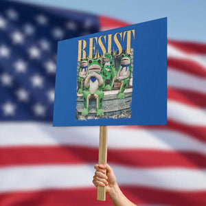 Portland Frog Resist Protest Protest Sign 80s Frogs Deportation Resistance TS10 Horizontal 18" × 24" Blue Print Your Wear