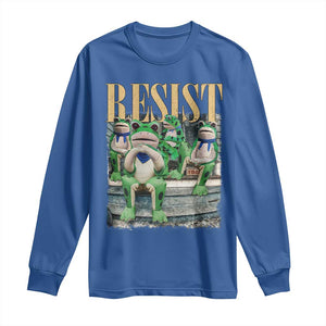 Portland Frog Resist Protest Long Sleeve Shirt 80s Frogs Deportation Resistance TS10 Royal Blue Print Your Wear