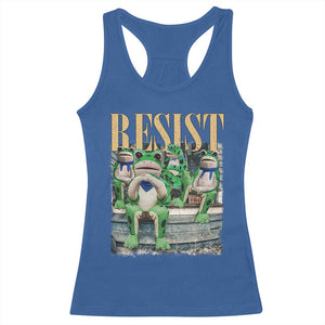 Portland Frog Resist Protest Racerback Tank Top 80s Frogs Deportation Resistance TS10 Royal Blue Print Your Wear