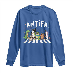 Resist Frog Protest Long Sleeve Shirt Antifa Inflatable Costume Portland Frog Political Satire TS10 Royal Blue Print Your Wear