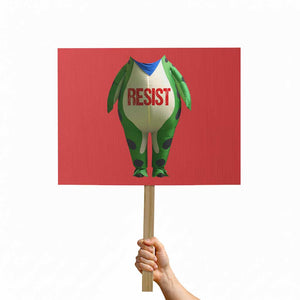 Portland Frog Protest Sign Funny Political Costume Protest Resist TS10 Horizontal 18" × 24" Red Print Your Wear
