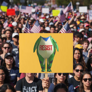 Portland Frog Protest Sign Funny Political Costume Protest Resist TS10 Horizontal 18" × 24" Yellow Print Your Wear