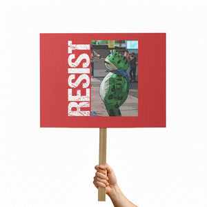 Portland Frog Protest Protest Sign Vintage Activist Resistance TS10 Horizontal 18" × 24" Red Print Your Wear