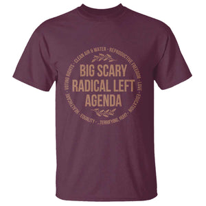 Radical Left Agenda Political T Shirt Equality Justice Climate Rights Liberal Satire TS10 Maroon Print Your Wear