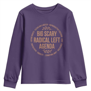 Radical Left Agenda Political Youth Sweatshirt Equality Justice Climate Rights Liberal Satire TS10 Purple Print Your Wear