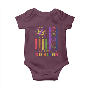 We The People No Kings in America Baby Onesie Protest LGBTQ+ American Flag TS10 Maroon Print Your Wear
