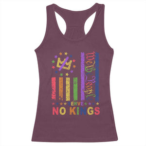 We The People No Kings in America Racerback Tank Top Protest LGBTQ+ American Flag TS10 Maroon Print Your Wear
