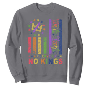 We The People No Kings in America Sweatshirt Protest LGBTQ+ American Flag TS10 Charcoal Print Your Wear