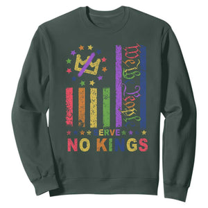 We The People No Kings in America Sweatshirt Protest LGBTQ+ American Flag TS10 Dark Forest Green Print Your Wear