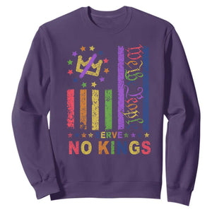 We The People No Kings in America Sweatshirt Protest LGBTQ+ American Flag TS10 Purple Print Your Wear