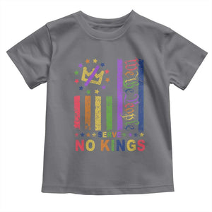 We The People No Kings in America Toddler T Shirt Protest LGBTQ+ American Flag TS10 Charcoal Print Your Wear
