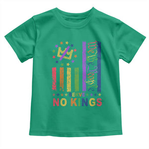 We The People No Kings in America Toddler T Shirt Protest LGBTQ+ American Flag TS10 Irish Green Print Your Wear