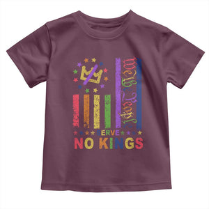 We The People No Kings in America Toddler T Shirt Protest LGBTQ+ American Flag TS10 Maroon Print Your Wear
