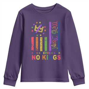 We The People No Kings in America Youth Sweatshirt Protest LGBTQ+ American Flag TS10 Purple Print Your Wear
