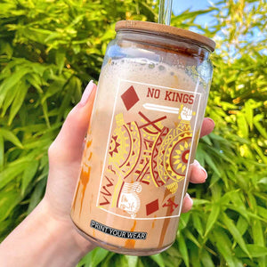 No Kings in America Glass Can Resist Protest Playing Card - Print Your Wear