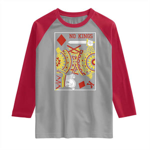 No Kings in America Raglan Shirt Resist Protest Playing Card TS10 Sport Gray Red Print Your Wear