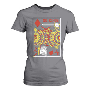 No Kings in America T Shirt For Women Resist Protest Playing Card TS10 Charcoal Print Your Wear