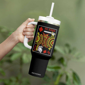 No Kings in America Tumbler With Handle Resist Protest Playing Card TS10 Print Your Wear