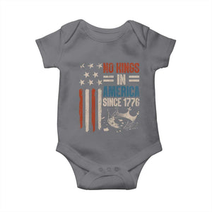 No Kings in America Baby Onesie Since 1776 Social Justice American Flag TS10 Charcoal Print Your Wear
