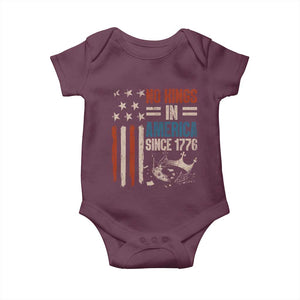 No Kings in America Baby Onesie Since 1776 Social Justice American Flag TS10 Maroon Print Your Wear
