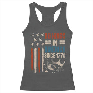 No Kings in America Racerback Tank Top Since 1776 Social Justice American Flag TS10 Dark Heather Print Your Wear