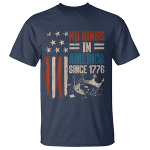 No Kings in America T Shirt - Since 1776 Social Justice American Flag Democracy Tee TS10 Navy Print Your Wear