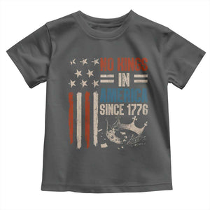 No Kings in America Toddler T Shirt Since 1776 Social Justice American Flag TS10 Dark Heather Print Your Wear
