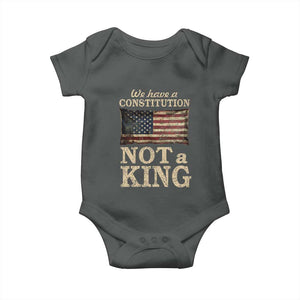 We Have A Constitution Not A King Baby Onesie Retro Social Justice American Flag TS10 Dark Heather Print Your Wear