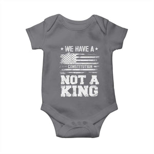 No Kings in America Baby Onesie We Have A Constitution Not A King Resist US Flag TS10 Charcoal Print Your Wear