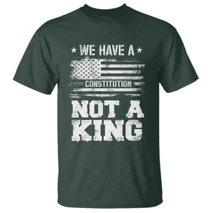 No Kings in America T Shirt We Have A Constitution Not A King Resist US Flag TS10 Dark Forest Green Print Your Wear