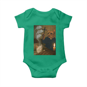 Funny Exorcist Cat Meme Baby Onesie Dark Humor Cat TS10 Irish Green Print Your Wear