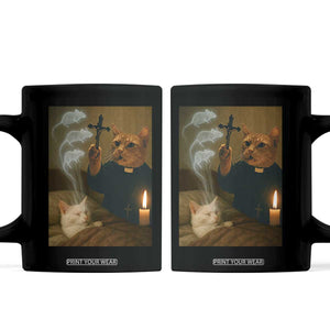 Funny Exorcist Cat Meme Coffee Mug Dark Humor Cat TS10 Black Print Your Wear