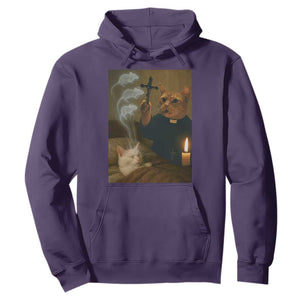 Funny Exorcist Cat Meme Hoodie Dark Humor Cat TS10 Purple Print Your Wear