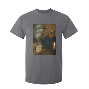 Funny Exorcist Cat Meme T Shirt For Kid Dark Humor Cat TS10 Charcoal Print Your Wear