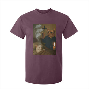 Funny Exorcist Cat Meme T Shirt For Kid Dark Humor Cat TS10 Maroon Print Your Wear