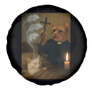Funny Exorcist Cat Meme Spare Tire Cover Dark Humor Cat TS10 Print Your Wear