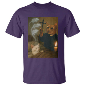 Funny Exorcist Cat Meme T Shirt Dark Humor Cat TS10 Purple Print Your Wear