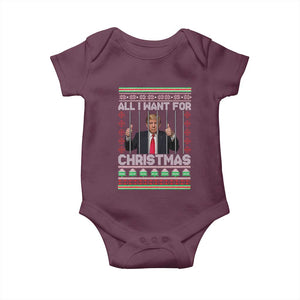 Funny Christmas Trump Prison Baby Onesie All I Want For Xmas Is Subtle FDT TS10 Maroon Print Your Wear