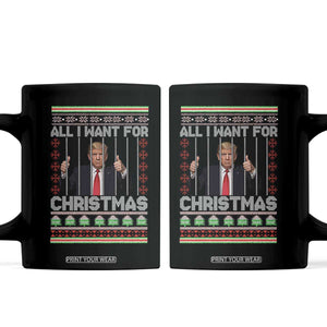 Funny Christmas Trump Prison Coffee Mug All I Want For Xmas Is Subtle FDT TS10 Black Print Your Wear
